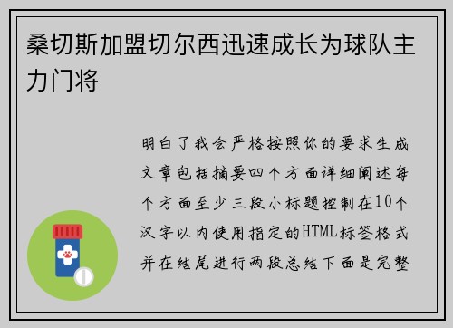 桑切斯加盟切尔西迅速成长为球队主力门将